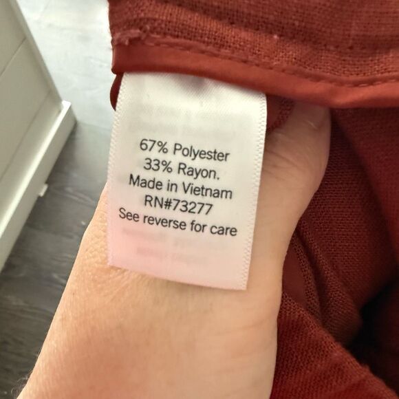 Nine West Women’s Large Rust Colored Wide Leg Crop Pants - Picture 5 of 5